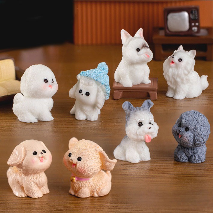 Tượng các mẫu chó mini dễ thương decor bàn học bàn làm việc