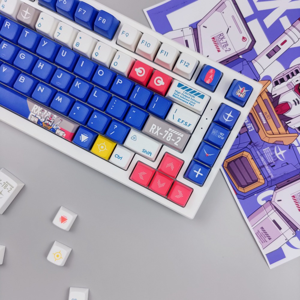 GUNDAM Keycaps SDA Profile Mobile Suit Anime PBT Dye Sub Bàn Phím Cơ Keycap