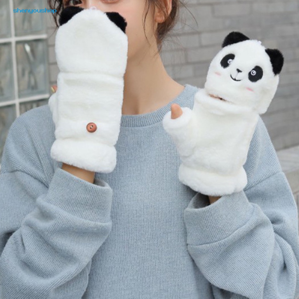 Găng Tay Bông Giữ Ấm Hình Gấu Trúc Hoạt Hình Dễ Thương