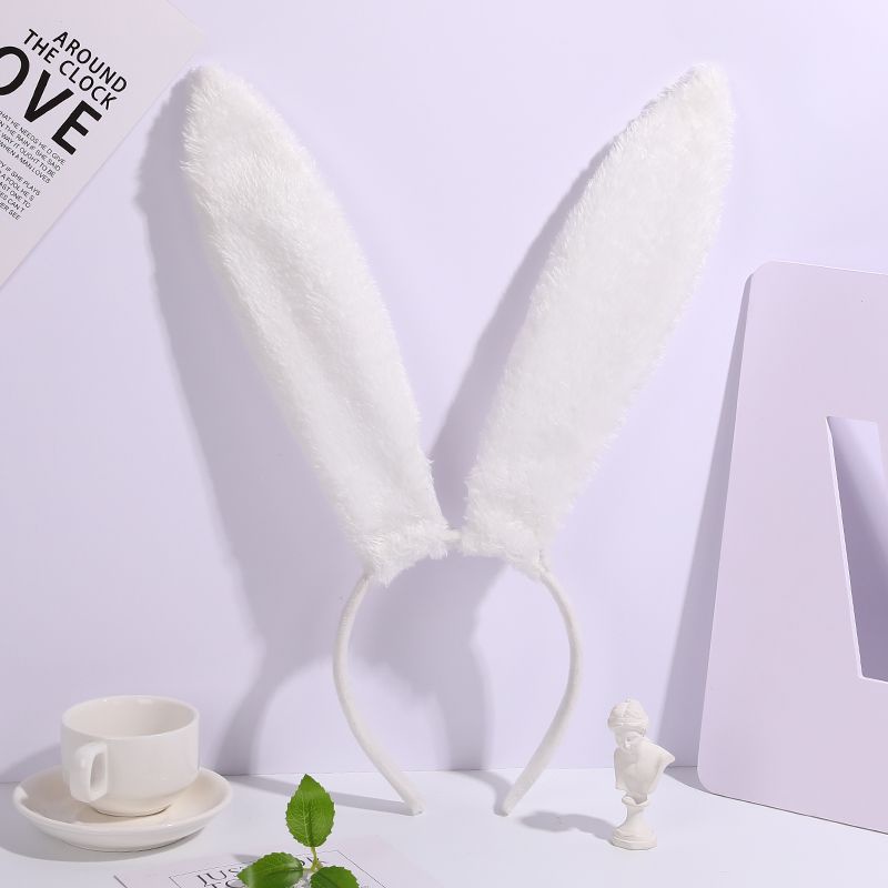 Dễ Thương Băng Đô Tai Thỏ Bông Màu Trơn Xinh Xắn Cho Bé Gái