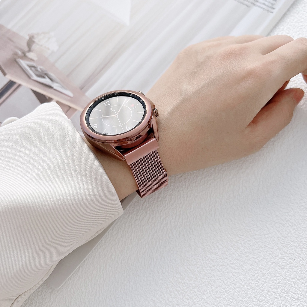 Dây Đeo Inox Từ Tính 20mm 22mm Cho Đồng Hồ Thông Minh Samsung Galaxy Watch 3 4 46mm 42mm 40mm 44mm S3 Active 2 Huawei GT