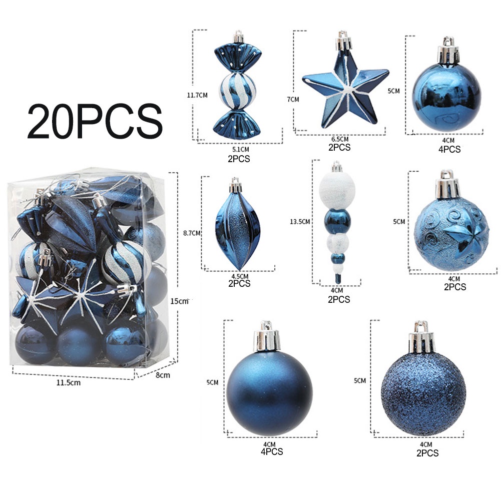 Bộ 2029 Quả Châu Màu Xanh Dương Dùng Trang Trí Giáng Sinh