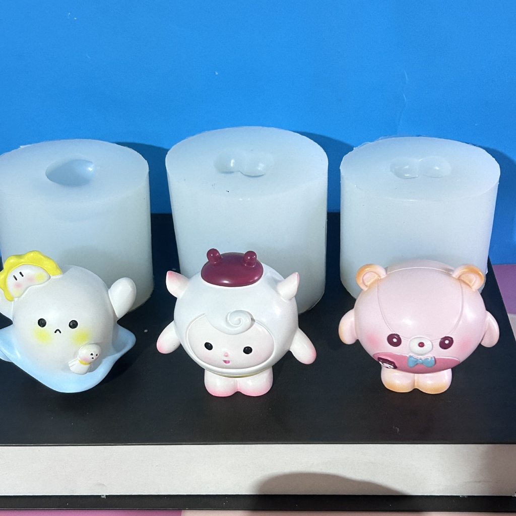 Khuôn Silicon Làm Nến Thơm Hình Búp Bê Bí Ẩn Hoạt Hình Dễ Thương Trang Trí diy