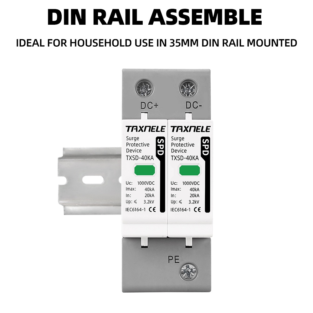 Dc Thiết Bị Bắt Tia Cực Tím Ppd 2p 20ka 40ka 60ka 60ka 600v 800v 1000v