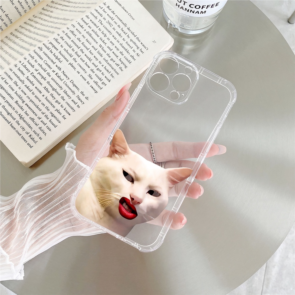 Ốp iphone silicon cạnh vuông in hình mèo hài bựa cho iphone 15 14 13 pro max plus 11 12 pro max mini x r s max 7 8 plus