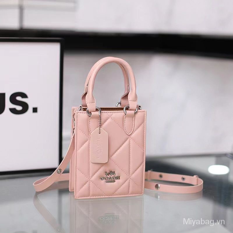 Túi Xách mini Họa Tiết Hoa Đính Kim Cương Giả Phong Cách Hàn Quốc 2023 c0ach