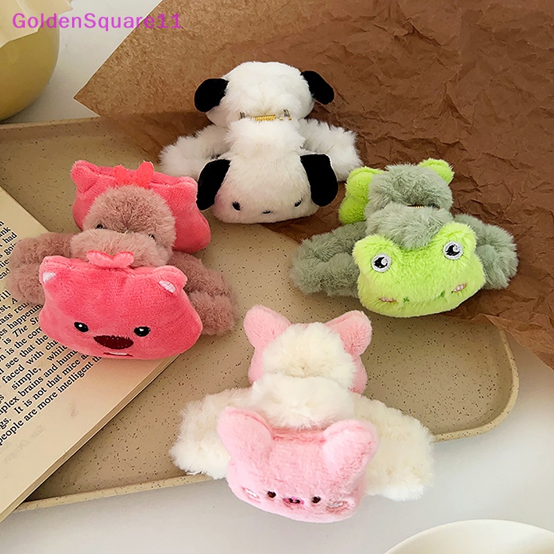 Kẹp Tóc Hình Vuốt Gấu Trúc / Cá Mập Hoạt Hình Bằng acrylic Màu Vàng Phong Cách Hàn Quốc Thời Trang Mùa Đông Cỡ Lớn