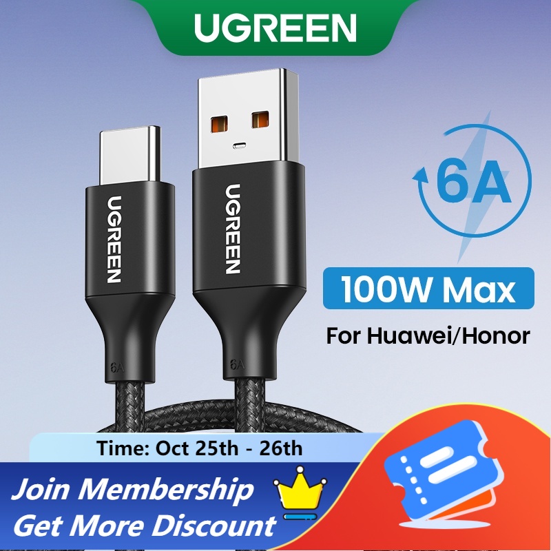 Dây cáp sạc UGREEN 6A5A đa dụng chất lượng cao thích hợp cho Huawei Xiaomi