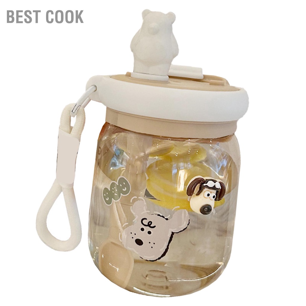 Best cook Cốc nước dễ thương 800ml có nắp và chai uống cầm tay bằng nhựa dây đeo
