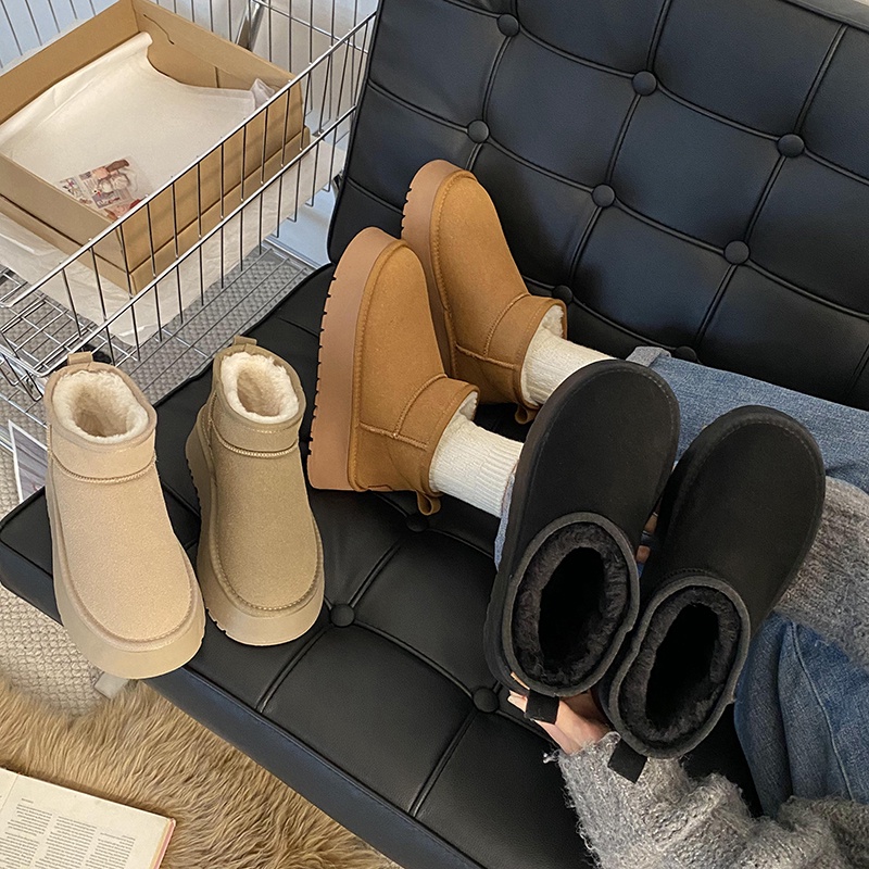 Giày Bốt Đi Tuyết Lót Lông Dày Dặn Phong Cách Mới 2023