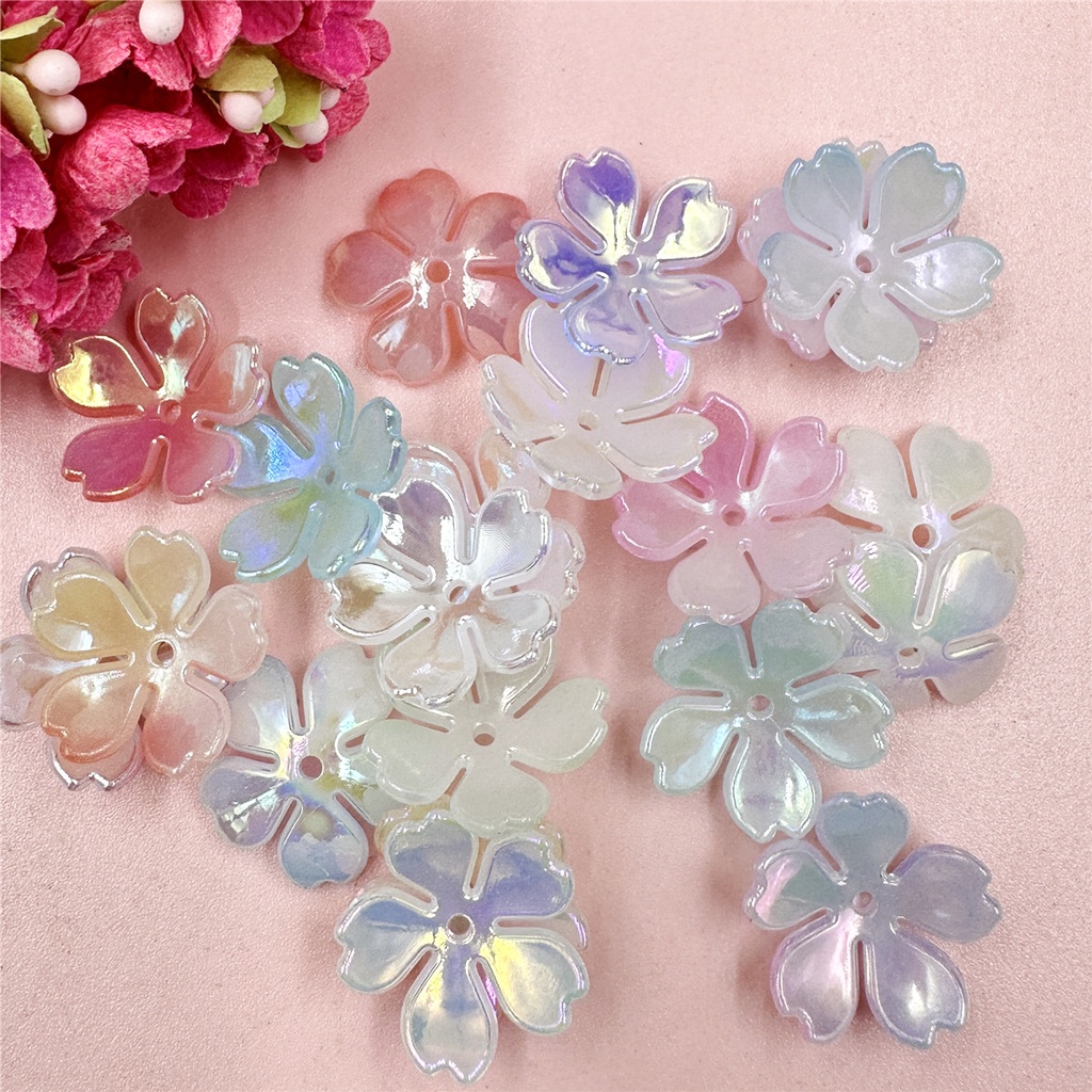 Set 20 Hạt Cườm Xỏ Lỗ 18 * 3mm Nhiều Màu Sắc Dùng Để Làm Đồ Trang Sức Thủ Công