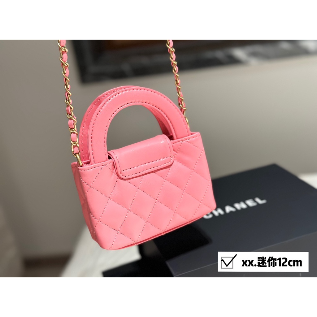 C- mini c- mini!!! Túi Xách Da 23k 23k Phối Dây Xích Đeo Vai Sành Điệu Cho Nữ 12cm