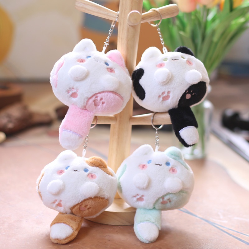 Móc Khóa Mèo Bông Đuôi Có Còi Dễ Thương Mềm Mại - HSU