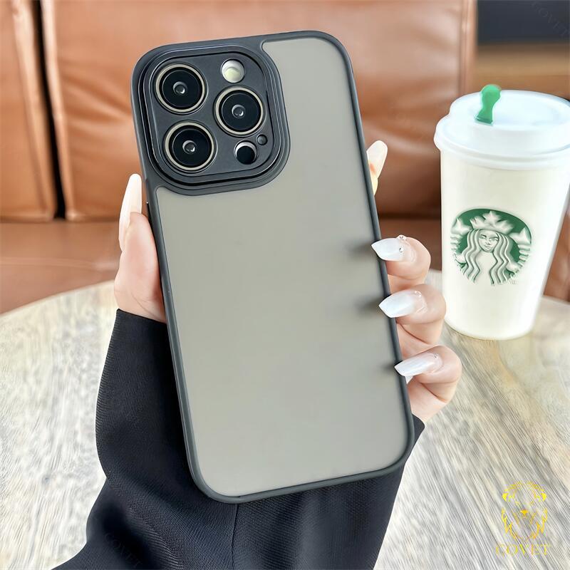 Ốp Điện Thoại Mặt Kính Chống Rơi Màu Trơn Cho iphone 15 14 13 12 11 pro max 14 pro 15 pro