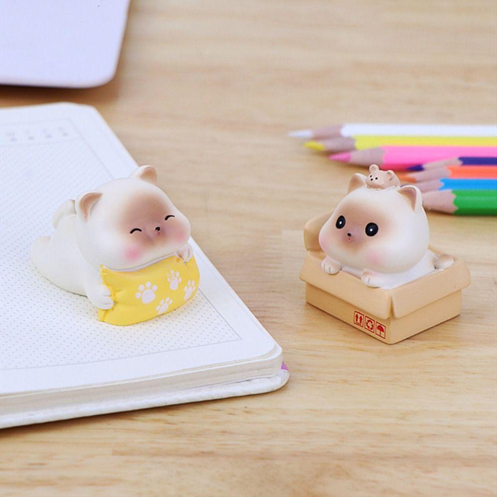 Mô Hình Chú Mèo May Mắn Hoạt Hình mini Bằng Nhựa resin Trang Trí Xe Hơi