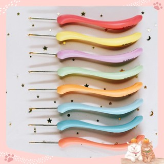 Bộ kim móc cán cong 8 cây - Móc sợi