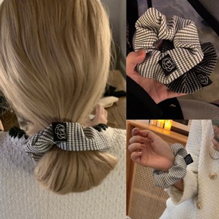 Dây Cột Tóc Ruy Băng Họa Tiết Hoa Trà Phong Cách retro Pháp