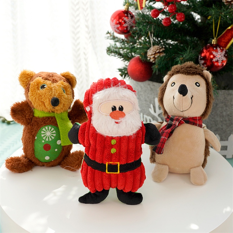 Đồ Chơi Nhồi Bông Phát Ra Âm Thanh Hình Ông Già Noel Cho Thú Cưng