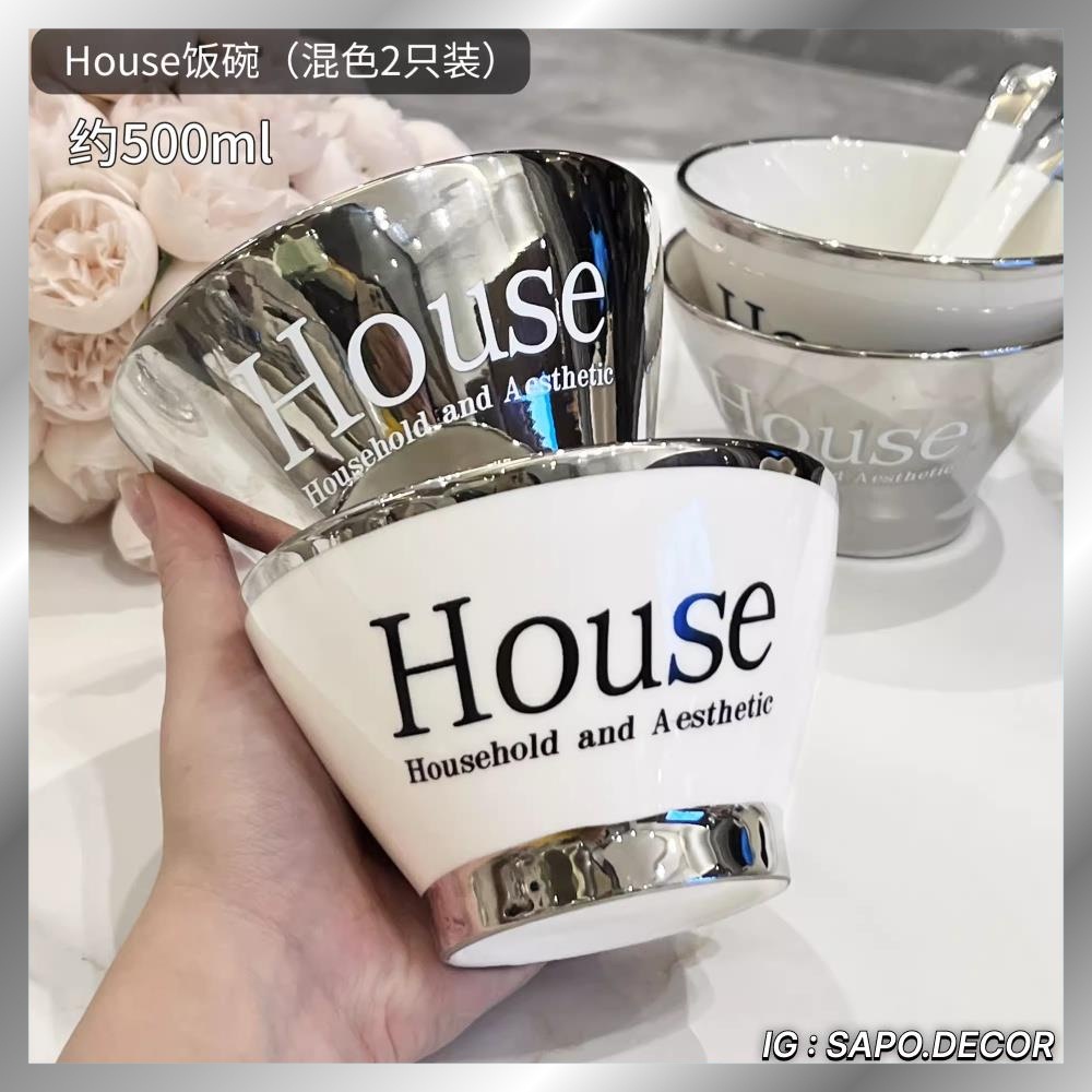 Bát sứ ăn cơm họa tiết đơn giản sang trọng - SP 40