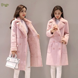 Áo khoác lông cừu ấm áp thời trang mùa đông cho nữ có size lớn