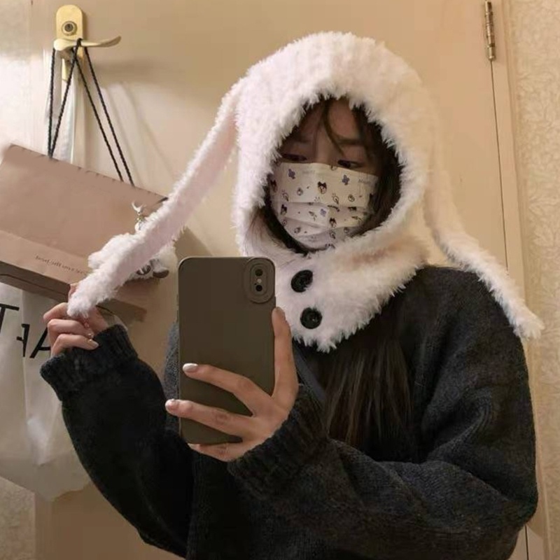 Mũ Tai Thỏ Che Nắng Chống Gió Thời Tiết Mùa Đông Cho Nữ