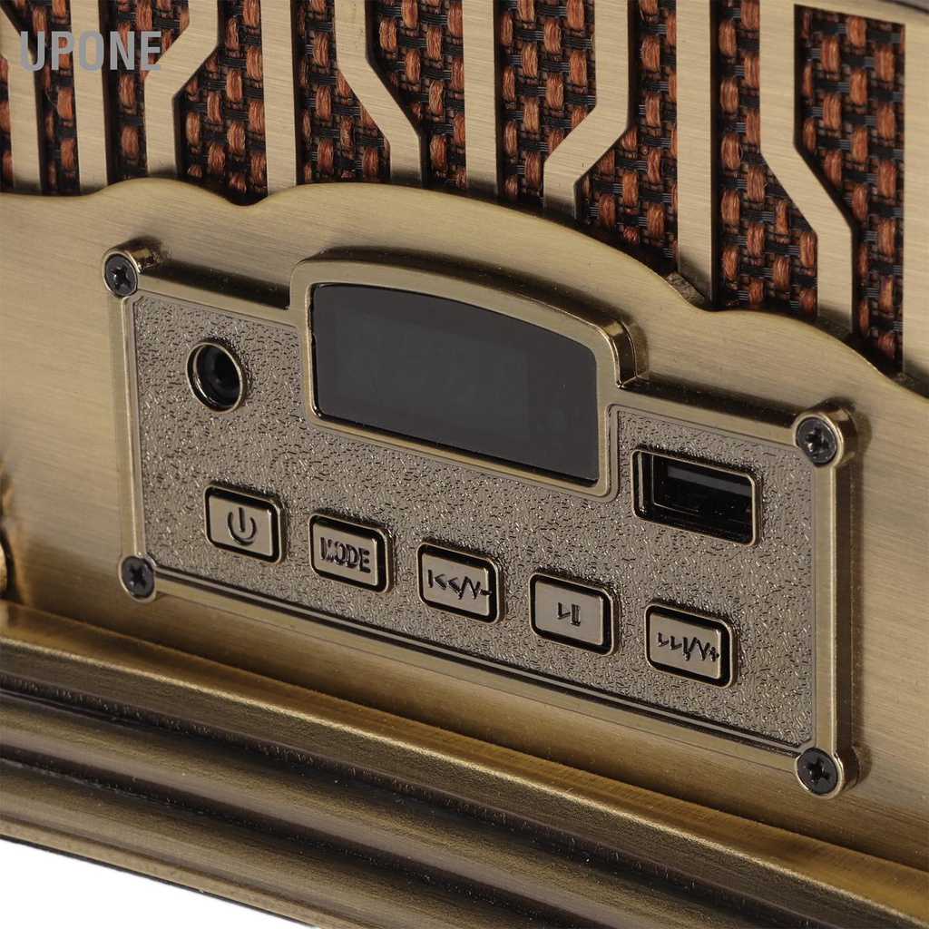 UPONE Mini Retro Hợp Kim Máy Hát Bluetooth Vintage Ghi Âm Điều Khiển Từ Xa Sạc Loại C