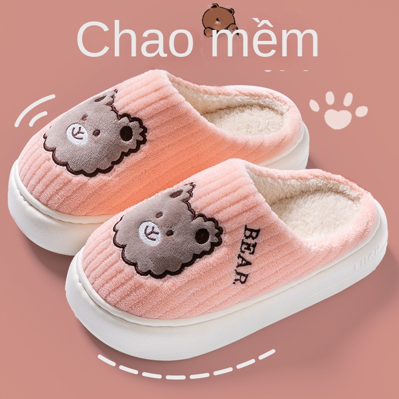 Mới Dép Bông Đi Trong Nhà Chống Trượt Thời Trang Mùa Đông 2023 Dành Cho Nữ