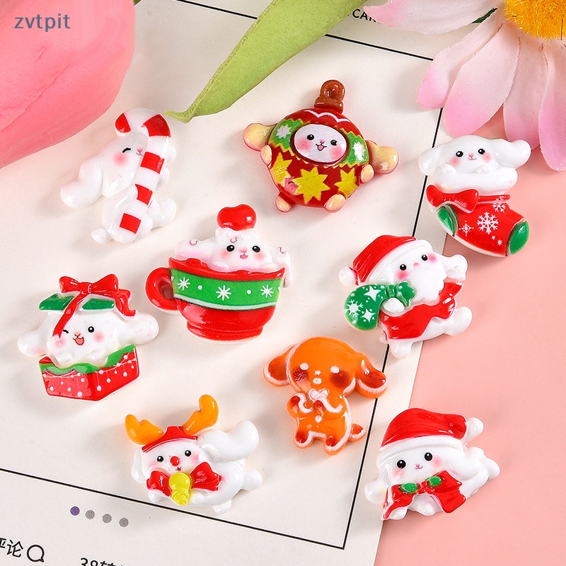 Zvt Set 10 Phụ Kiện Trang Trí Giáng Sinh mini Bằng Nhựa resin Dễ Thương diy vn