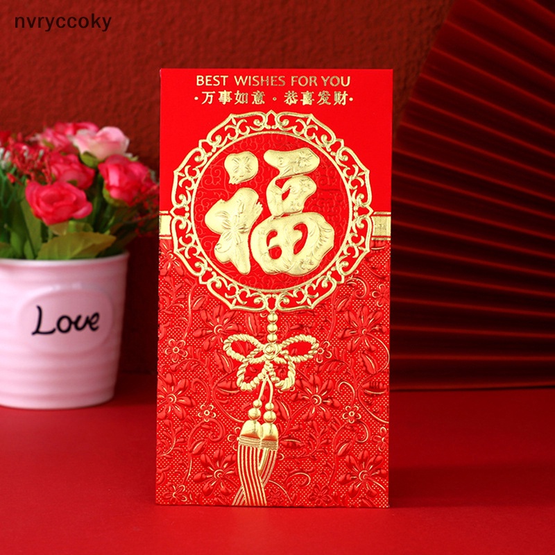 Set 6 Bao Lì Xì Đỏ Mừng Năm Mới 2022 Phong Cách Trung Hoa