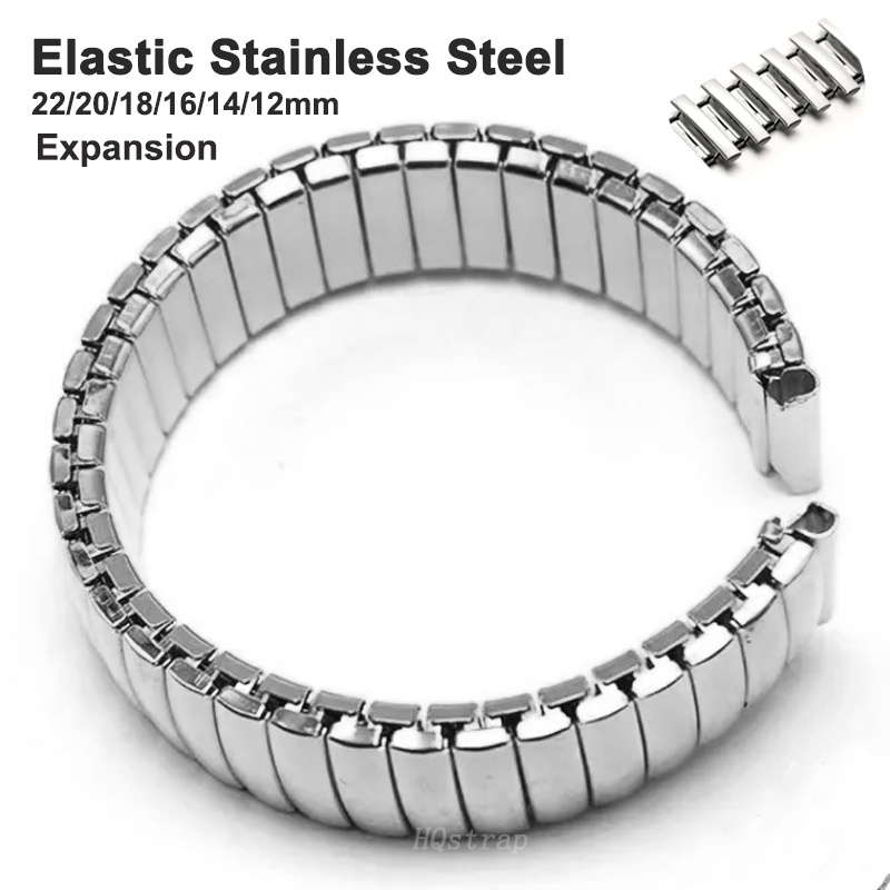 Dây Đeo Đồng Hồ Thay Thế Bằng Thép Không Gỉ Đàn Hồi 12mm 14mm 16mm 18mm 20mm 22mm
