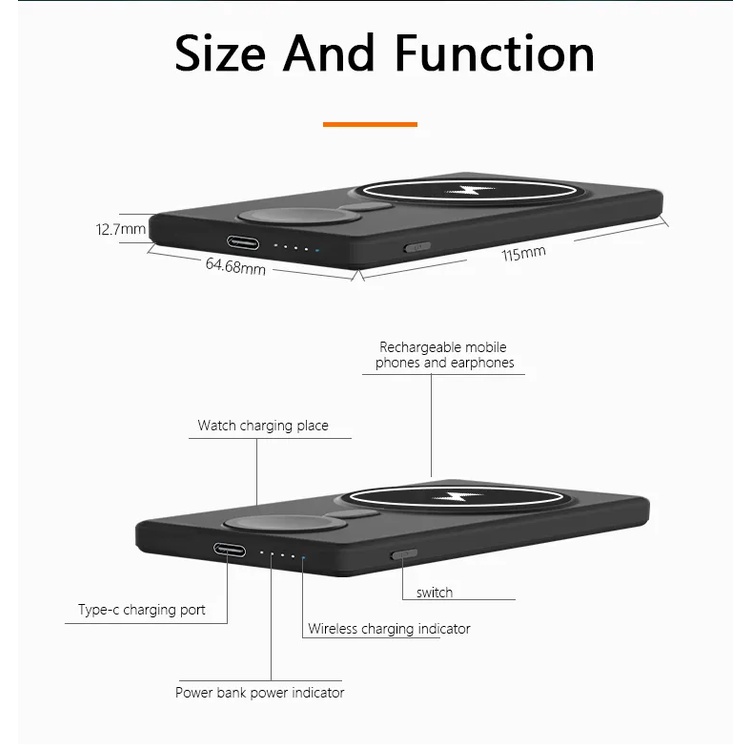 Pin Sạc Dự Phòng  Không Dây Từ Tính Delabo™ 15W 10000mAh BH12TH LC DESIGN  Phòng 13 12 14 Món