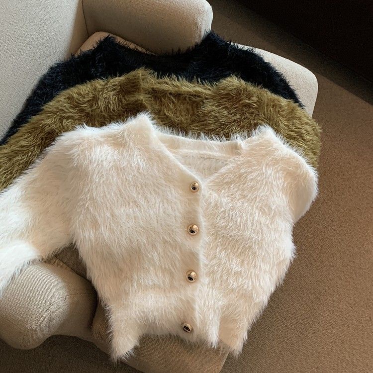 Áo Khoác cardigan Dệt Kim Màu Sắc Xinh Xắn Cho Nữ