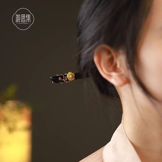 Trâm cài tóc bằng gỗ mun cao cấp phong cách trung hoa cổ điển mới