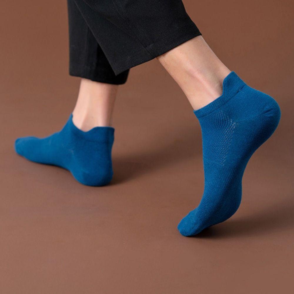 Vớ Thể Thao cotton Lưới Cổ Thấp Thấm Hút Mồ Hôi Thoáng Khí Màu Trơn