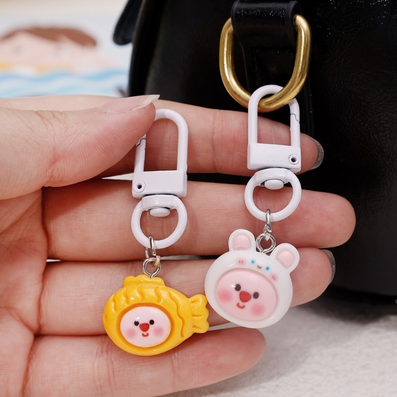 Móc Khóa Treo Ba Lô Đa Năng Hình Tai Nghe / Búp Bê Vòng Lặp Rồng / Hàm Răng Hoạt Hình Dễ Thương Trang Trí Xe Hơi Cho Bé Gái