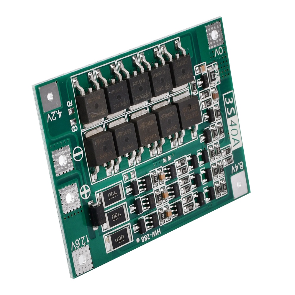 ZIQQUCU Bảng Mạch Bảo Vệ Pin lithium li-ion 3s 12v 40a Có Sạc Cân Bằng