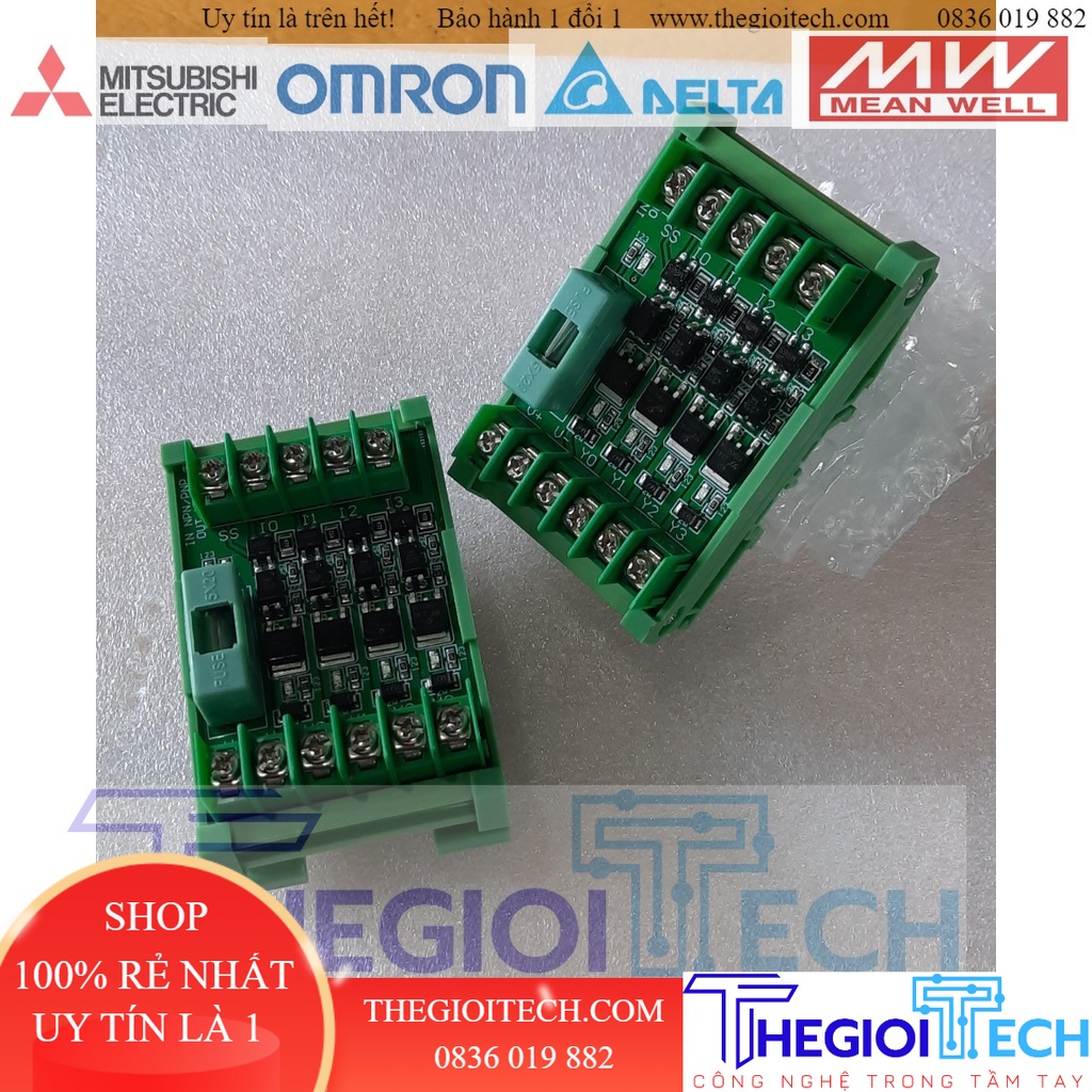 Bo mạch mosfet PNP 4 kênh 24V cho PLC có cài thanh ray / ( thay thế PWM F5305S điều khiển van điện từ)