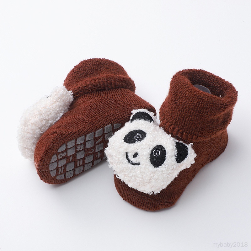 Vớ cotton Mềm Mại Chống Trượt Hình Gấu Trúc Hoạt Hình Dành Cho Bé Trai Gái Sơ Sinh