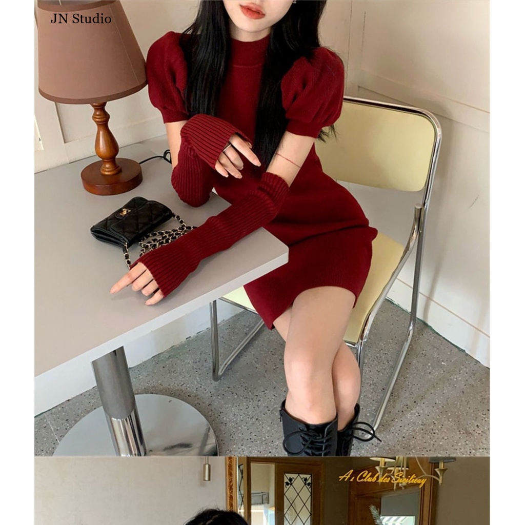 JN Studio Chic váy nữ Đầm Body Cho thời váy Thể thao Vintage thời trang hàn quốc WLQ23B018S 45Z231108