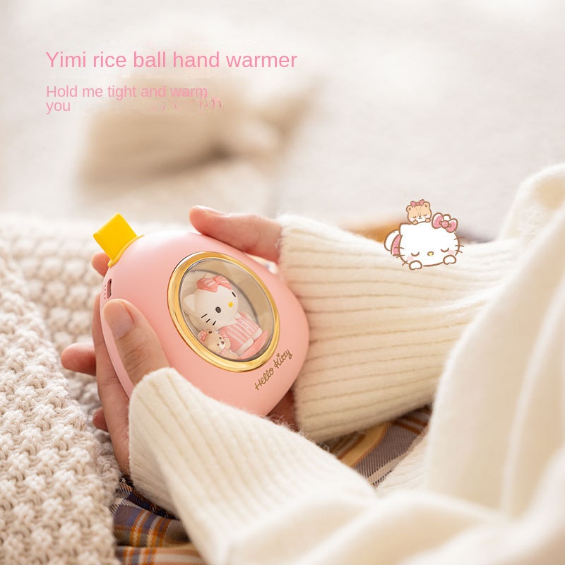 Sạc dự phòng Sanrio Hello Kitty, máy sưởi tay nắm cơm, sạc dự phòng cầm tay dung lượng lớn cho bé gái dễ thương