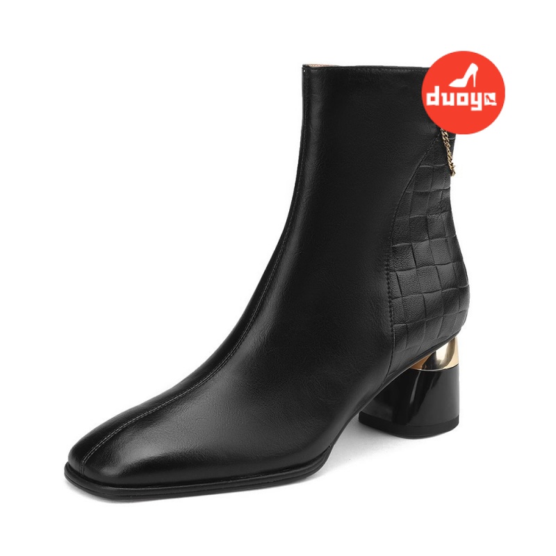 Duooya Giày Bốt martin Cao Gót Da Thật Mềm Đế Dày Thời Trang Cho Nữ ~  Miễn Phí Vận Chuyển
