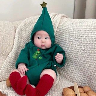  Bộ Đầm Liền Thân Bằng Lông Cừu Giữ Ấm + Mũ Giáng Sinh Hai Mảnh Cho Bé Sơ Sinh 