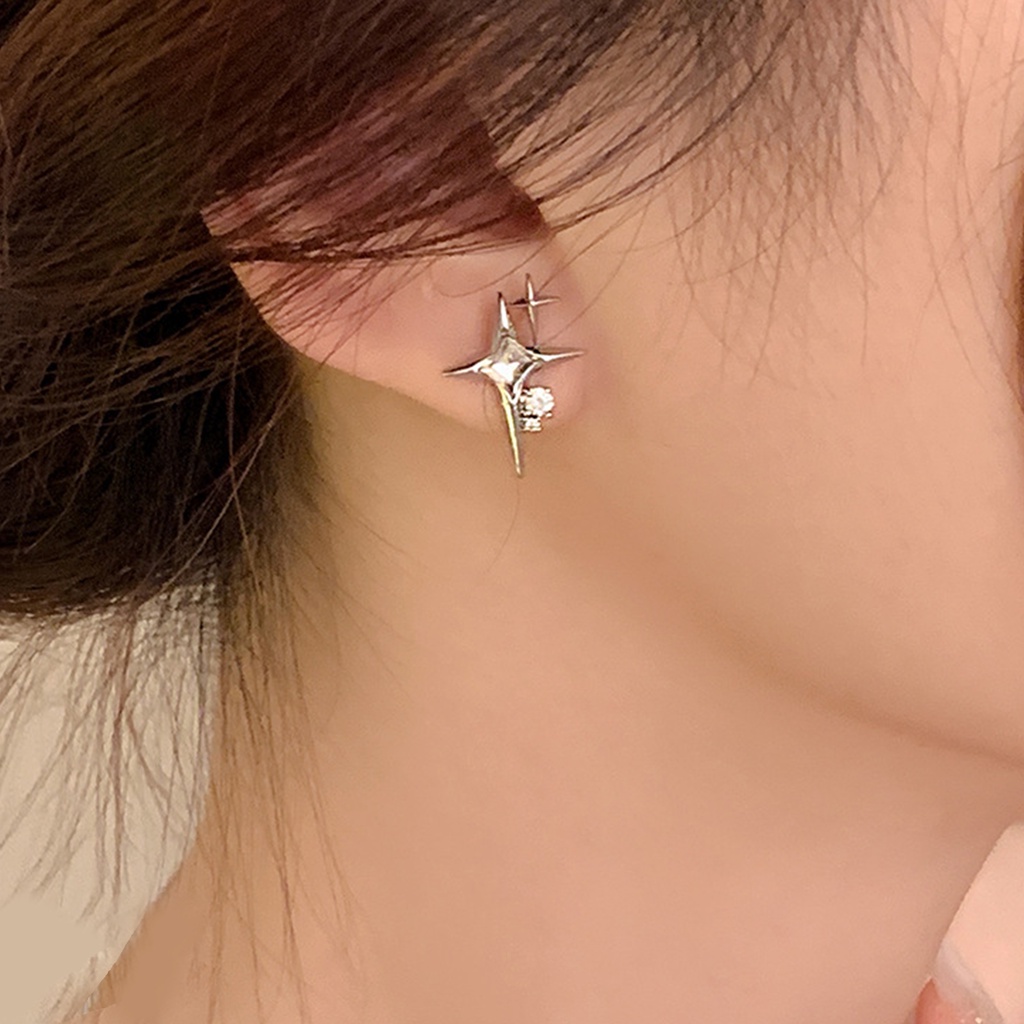 1 Đôi Bông Tai Hợp Kim Hình Ngôi Sao Đính Kim Cương Giả Siêu Cổ Tích Ngọt Ngào Cá Tính Cho Nữ