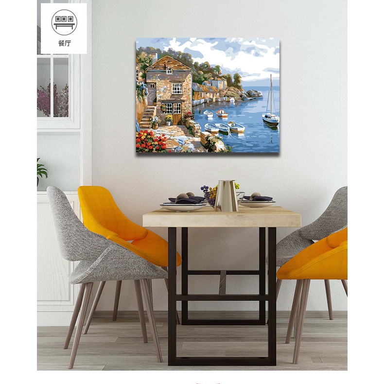 Bộ Tranh Sơn Dầu Trang Trí Tự Làm Hình Phong Cảnh, Kích Thước 40 * 50cm