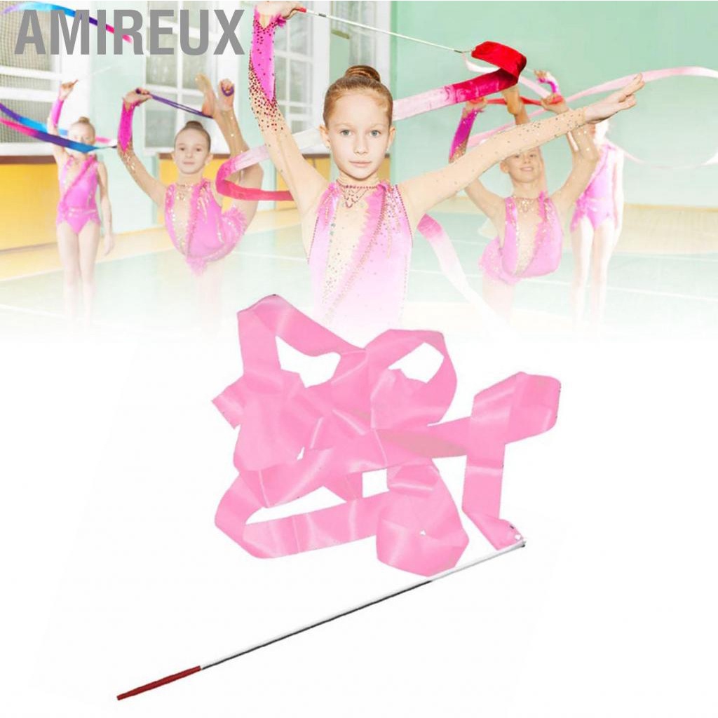 Amireux Gymnastics Streamers  Good Toughness 4m Nylon Dance Ribbons for Competition