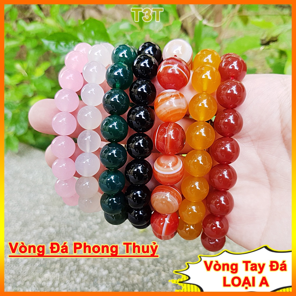 Vòng tay đá phong thuỷ hợp cho mệnh kim mộc thuỷ thổ hoả,  Vòng đá đeo tay nam nữ có đủ size và tặng thêm dây dự phòng