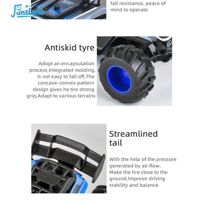 Funlane Xe Hơi Địa Hình Điều Khiển Từ Xa 1: 32 Có camera 480p wifi fpv hd 2.4g 4wd Và Phụ Kiện