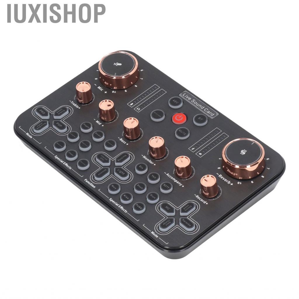 Iuxishop Live  Card Soundboard Audio Mixer 44.1KHZ Transmission Debugging Free Installation  Display with Breathing