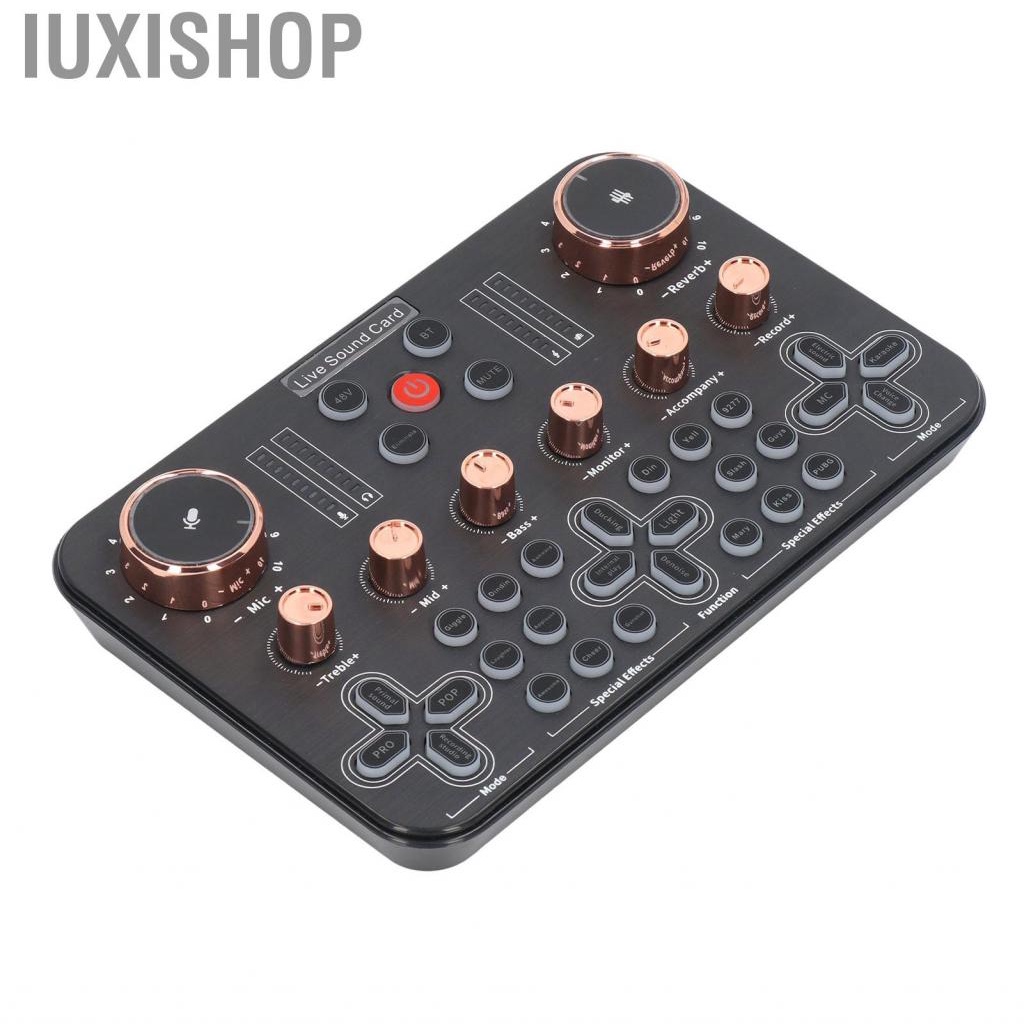 Iuxishop Live  Card Soundboard Audio Mixer 44.1KHZ Transmission Debugging Free Installation  Display with Breathing