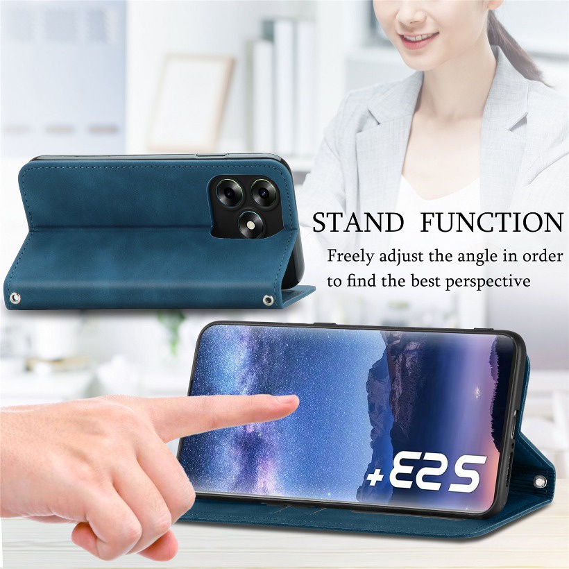 Phù Hợp Bao Da Điện Thoại Dạng Ví Màu Trơn Hít Nam Châm Cho samsung a54 5g a14 a15 a52 a53 Ốp